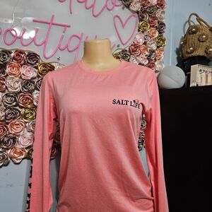 Salt Life Women's Long-Sleeve Performance Tee in Coral Pink